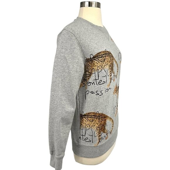 Antony Morato Surreal Rhapsody Sweatshirt Gray Jungle Cat Leopard Size S Unisex - Picture 5 of 8